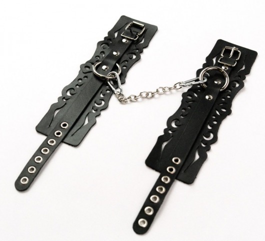 Узорчатые кожаные оковы с регулируемыми ремешками - Crazy Handmade - купить с доставкой в Волгодонске