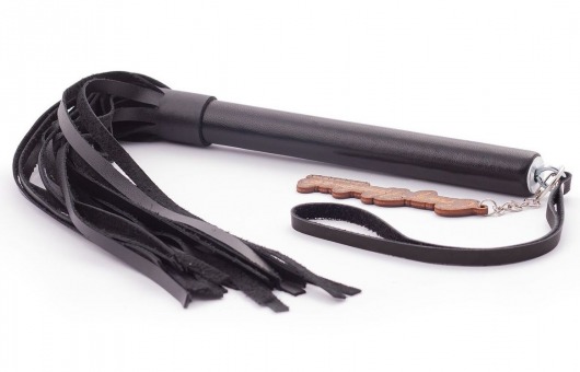 Черная кожаная плеть  Индиго  - 50 см. - Crazy Handmade - купить с доставкой в Волгодонске