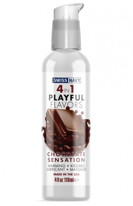 Массажный гель 4-в-1 Chocolate Sensation с ароматом шоколада - 118 мл. - Swiss navy - купить с доставкой в Волгодонске