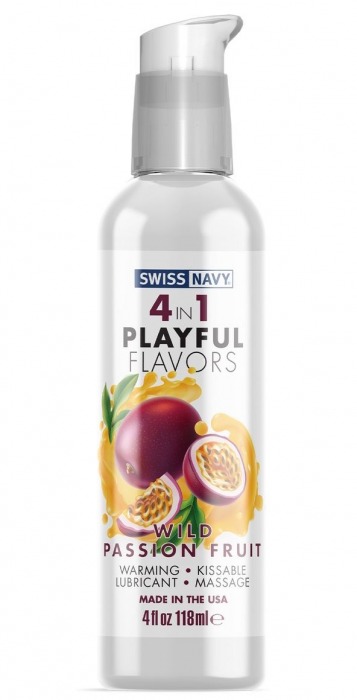Массажный гель 4-в-1 Wild Passion Fruit с ароматом маракуйи - 118 мл. - Swiss navy - купить с доставкой в Волгодонске