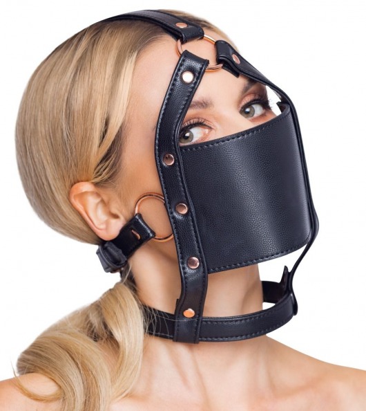 Черный намордник с кляпом-шаром Head Harness With A Gag - Orion - купить с доставкой в Волгодонске