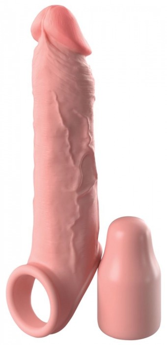 Телесная насадка-удлинитель 2 Inch Silicone X-tension with Strap - 20,3 см. - Pipedream - в Волгодонске купить с доставкой