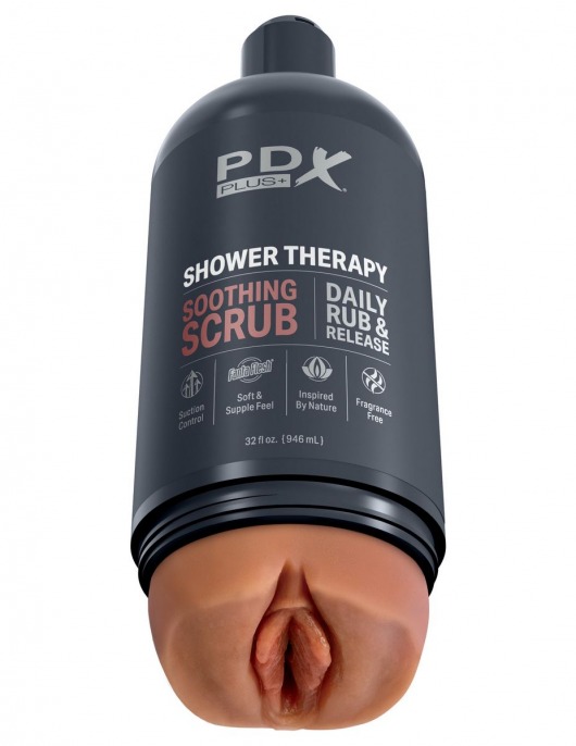 Мастурбатор-вагина цвета карамели Shower Therapy Soothing Scrub - Pipedream - в Волгодонске купить с доставкой
