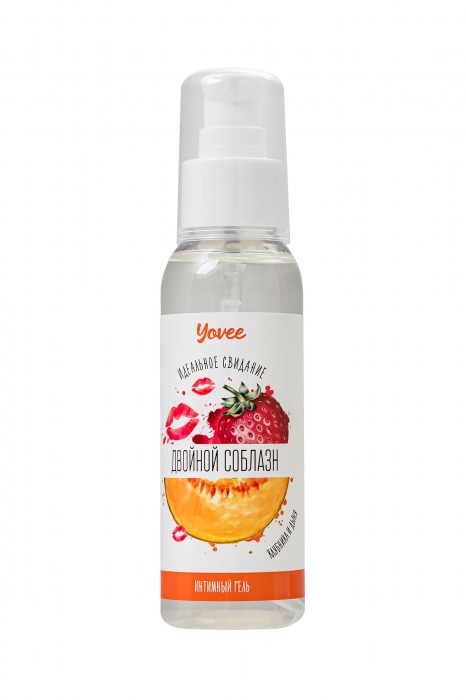 Съедобная гель-смазка Yovee «Двойной соблазн» с Д-пантенолом и вкусом клубники и дыни - 100 мл. - ToyFa - купить с доставкой в Волгодонске