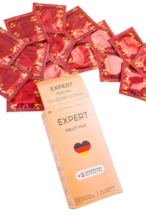 Ароматизированные презервативы EXPERT Fruit Mix - 12 шт.(+3 в подарок) - Expert - купить с доставкой в Волгодонске