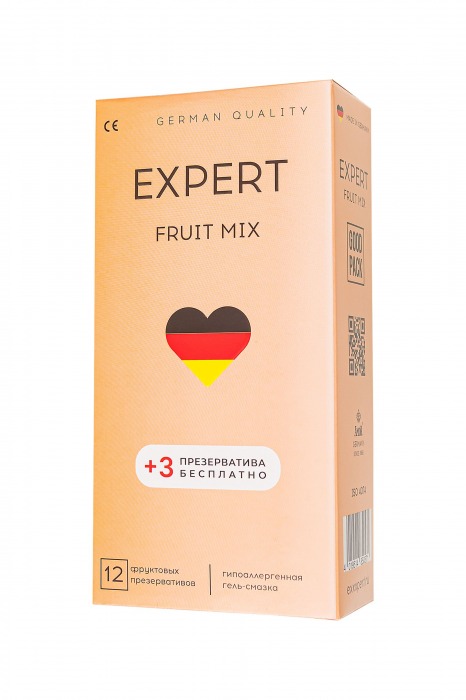 Ароматизированные презервативы EXPERT Fruit Mix - 12 шт.(+3 в подарок) - Expert - купить с доставкой в Волгодонске