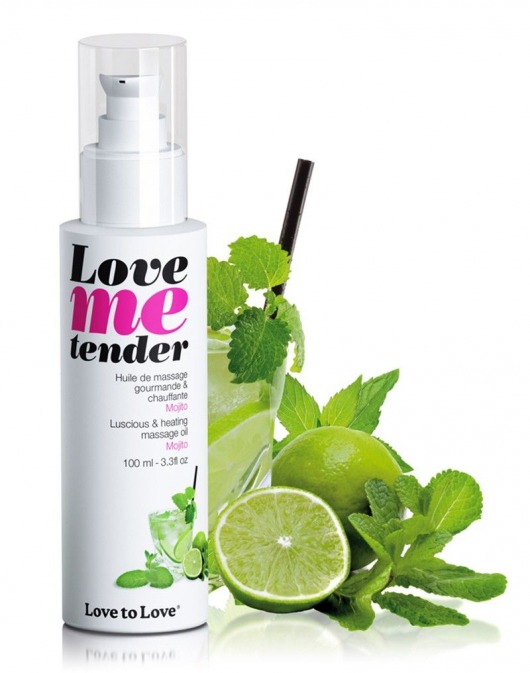 Съедобное согревающее массажное масло Love Me Tender Mojito с ароматом мохито - 100 мл. - Love to Love - купить с доставкой в Волгодонске