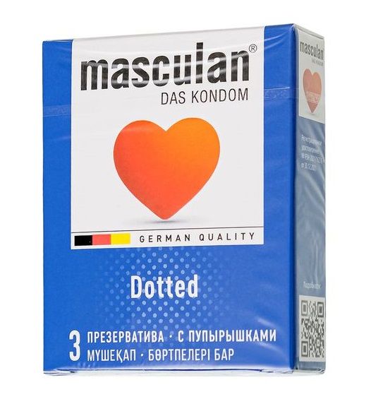 Презервативы с пупырышками Masculan Dotted - 3 шт. - Masculan - купить с доставкой в Волгодонске