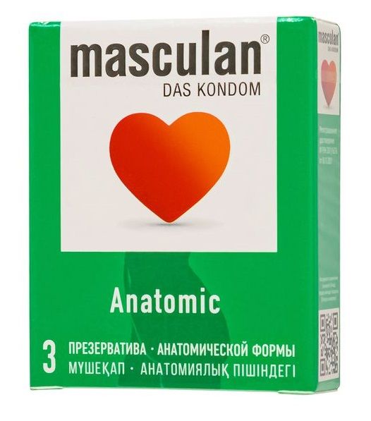 Презервативы анатомической формы Masculan Anatomic - 3 шт. - Masculan - купить с доставкой в Волгодонске