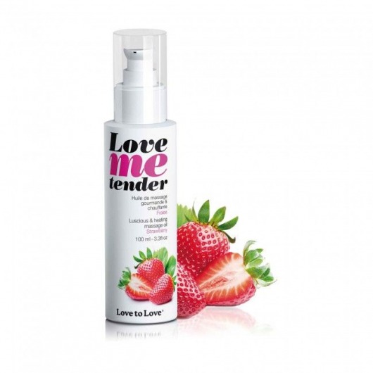 Съедобное согревающее массажное масло Love Me Tender Strawberry с ароматом клубники - 100 мл. - Love to Love - купить с доставкой в Волгодонске