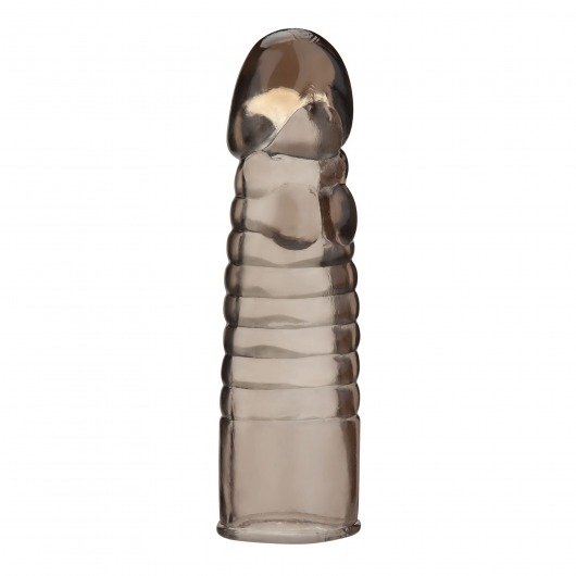 Дымчатая насадка-удлинитель Ribbed Realistic Penis Enhancing Sleeve Extension - 15,2 см. - BlueLine - в Волгодонске купить с доставкой