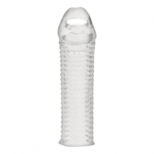 Текстурированная насадка на пенис Clear Textured Penis Enhancing Sleeve Extension - 16,5 см. - BlueLine - в Волгодонске купить с доставкой