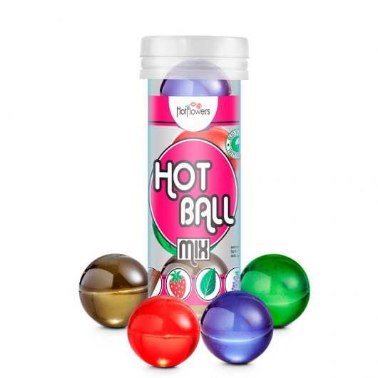 Ароматизированный лубрикант Hot Ball Mix на масляной основе (4 шарика по 3 гр.) - HotFlowers - купить с доставкой в Волгодонске