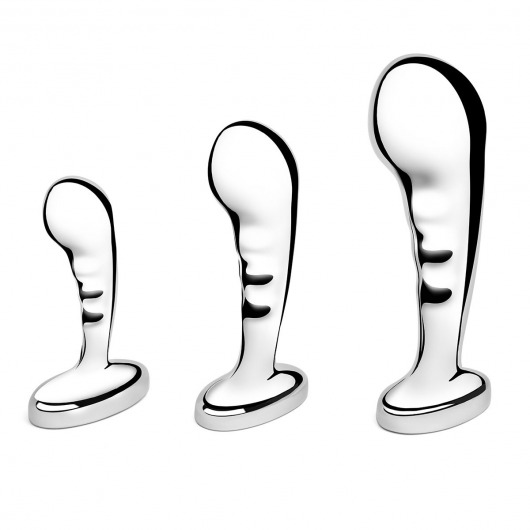 Набор из 3 стальных стимуляторов простаты Stainless Steel P-spot Training Set - b-Vibe - в Волгодонске купить с доставкой