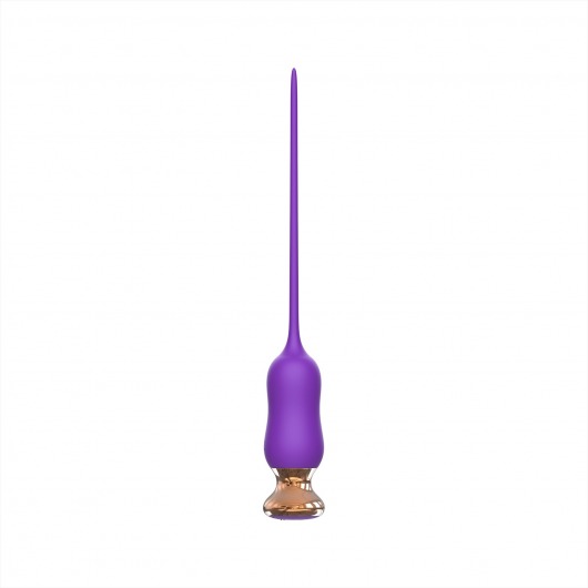 Фиолетовый тонкий стимулятор Nipple Vibrator - 23 см. - I-MOON - купить с доставкой в Волгодонске