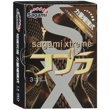 Суженные к основанию презервативы Sagami Xtreme COBRA - 3 шт. - Sagami - купить с доставкой в Волгодонске