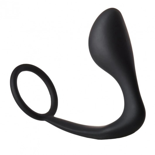 Черное эрекционное кольцо с анальной пробкой Anal Plug With Cockring - Dream Toys - в Волгодонске купить с доставкой