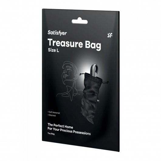 Черный мешочек для хранения игрушек Treasure Bag L - Satisfyer - купить с доставкой в Волгодонске