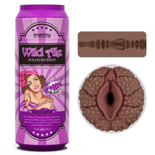 Коричневый мастурбатор-вагина Pleasure Brew Masturbator-Wild Ale в банке - Lovetoy - в Волгодонске купить с доставкой