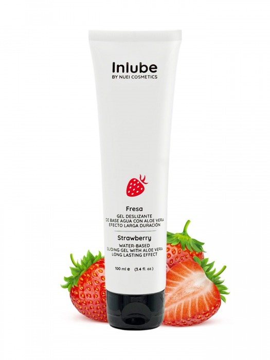 Лубрикант на водной основе Nuei Inlube с алоэ вера и ароматом клубники - 100 мл. - Nuei cosmetics - купить с доставкой в Волгодонске