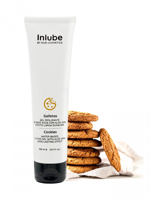 Лубрикант на водной основе Nuei Inlube с алоэ вера и ароматом печенья - 100 мл. - Nuei cosmetics - купить с доставкой в Волгодонске
