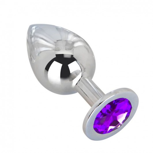 Большой плаг из стали с фиолетовым кристаллом Violet Dream - 9,5 см. - Erotic Fantasy - купить с доставкой в Волгодонске
