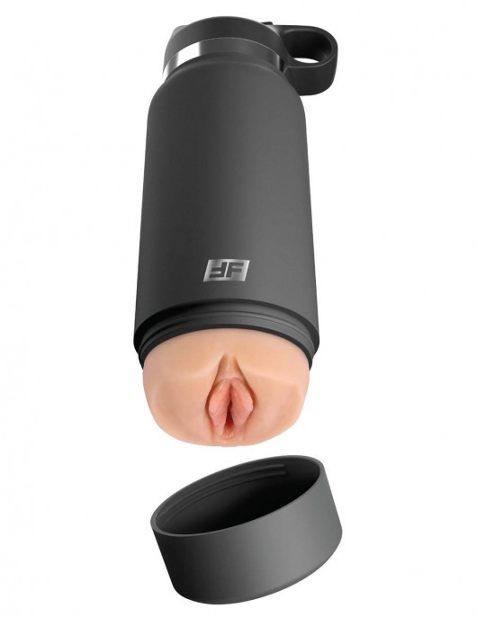 Серый мастурбатор в виде бутылки F*ck Flask - Pipedream - в Волгодонске купить с доставкой