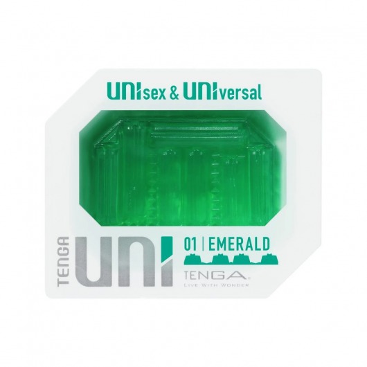 Зеленый мастурбатор-стимулятор Tenga Uni Emerald - Tenga - в Волгодонске купить с доставкой