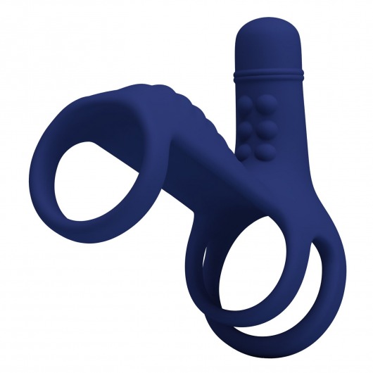 Синяя вибронасадка на пенис Vibrating Penis Sling - Baile - в Волгодонске купить с доставкой