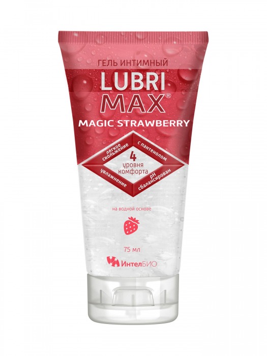 Интимный гель-смазка на водной основе Lubrimax Magic Strawberry - 75 мл. - ИнтелБИО - купить с доставкой в Волгодонске