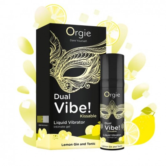 Съедобный жидкий вибратор Dual Vibe! со вкусом лимонного джина с тоником - 15 мл. - ORGIE - купить с доставкой в Волгодонске