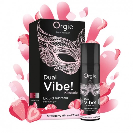 Съедобный жидкий вибратор Dual Vibe! со вкусом клубничного джина с тоником - 15 мл. - ORGIE - купить с доставкой в Волгодонске