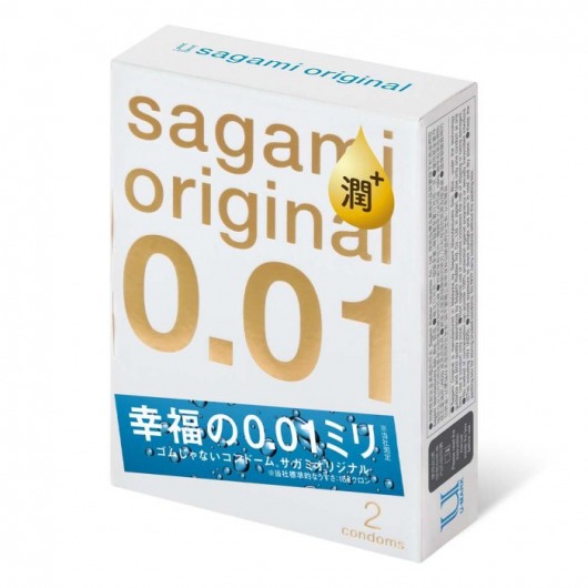 Увлажнённые презервативы Sagami Original 0.01 Extra Lub - 2 шт. - Sagami - купить с доставкой в Волгодонске
