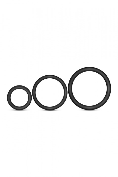 Набор из 3 черных эрекционных колец Cock Ring Set - Blush Novelties - в Волгодонске купить с доставкой
