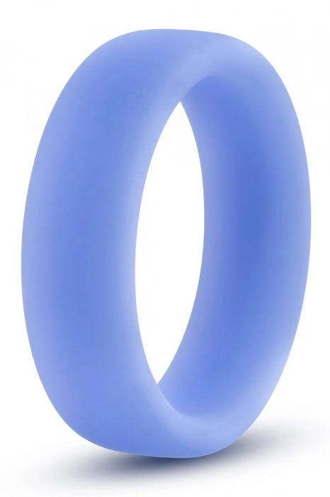 Голубое люминесцентное кольцо Silicone Glo Cock Ring - Blush Novelties - в Волгодонске купить с доставкой