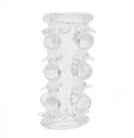 Прозрачная насадка на пенис с шипами и бугорками JELLY JOY LUST CLUSTER CLEAR - Dream Toys - в Волгодонске купить с доставкой