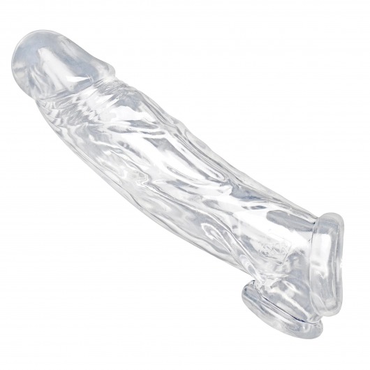 Прозрачная насадка для увеличения члена Realistic Clear Penis Enhancer and Ball Stretcher - 20,3 см. - XR Brands - в Волгодонске купить с доставкой