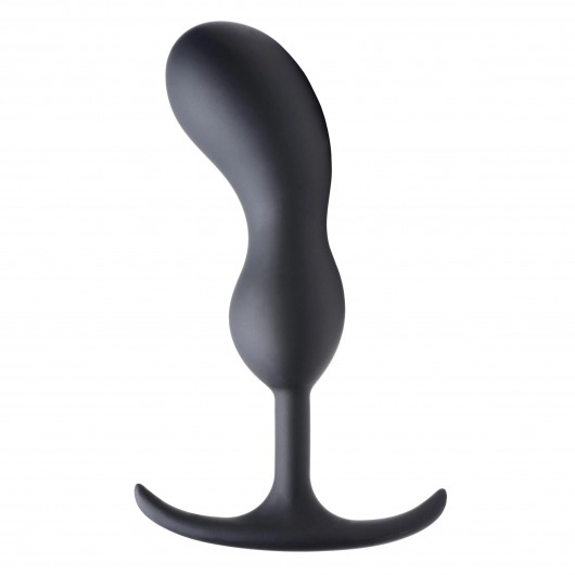 Черный массажер простаты с утяжелителями Premium Silicone Weighted Prostate Plug Large - 18,8 см. - XR Brands - в Волгодонске купить с доставкой