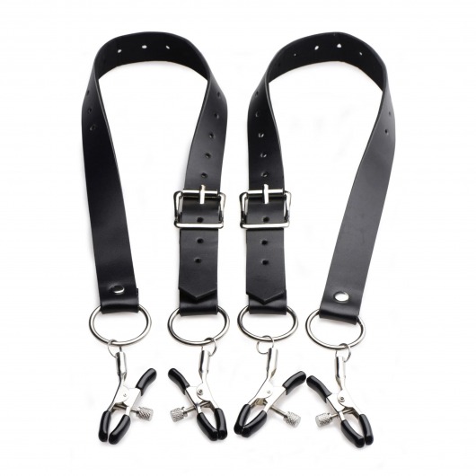 Ремни с зажимами для половых губ Spread Labia Spreader Straps with Clamps - XR Brands - купить с доставкой в Волгодонске