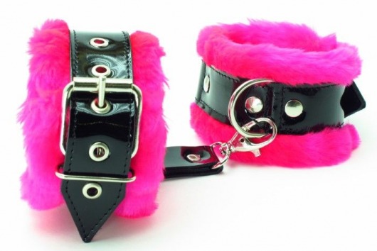 Оковы на ноги с розовым мехом BDSM Light - БДСМ Арсенал - купить с доставкой в Волгодонске