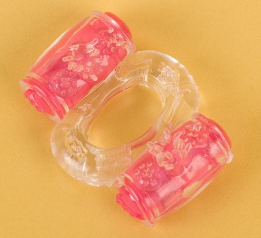 Прозрачное виброкольцо с двумя вибропульками - Toyfa Basic - в Волгодонске купить с доставкой