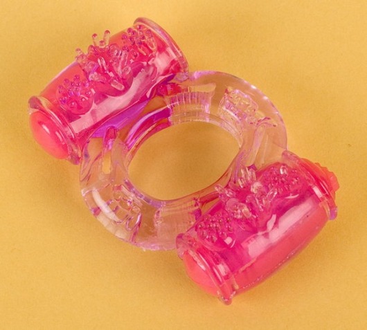 Фиолетовое виброкольцо с двумя вибропульками - Toyfa Basic - в Волгодонске купить с доставкой