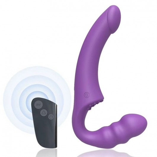 Фиолетовый безремневой страпон Straples Strap-On Dildo - Erokay - купить с доставкой в Волгодонске