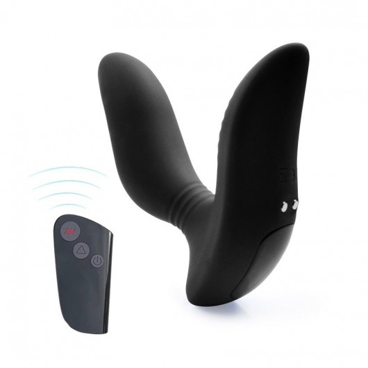 Черный вибромассажер простаты 3,5’’ Remote Control Curve P-spot Massager - 12 см. - Erokay - в Волгодонске купить с доставкой