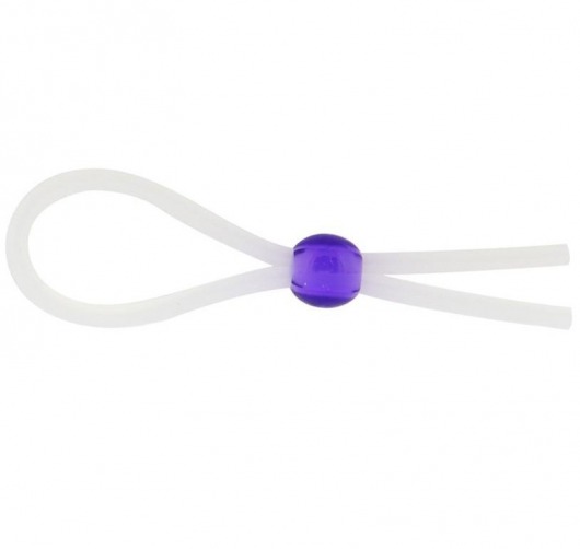 Прозрачное лассо с фиолетовой бусиной SILICONE COCK RING WITH BEAD LAVENDER - NMC - в Волгодонске купить с доставкой