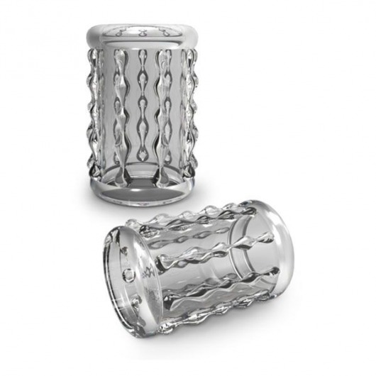 Прозрачная насадка с бороздками STAY HARD COCK SLEEVE 04 CLEAR - Blush Novelties - в Волгодонске купить с доставкой