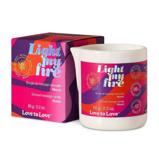 Массажная свеча Light My Fire с ароматом моной - 80 мл. - Love to Love - купить с доставкой в Волгодонске