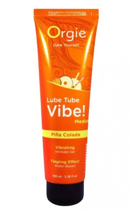 Гель с эффектом вибрации Lube Tube Vibe Medium Pina Colada - 100 мл. - ORGIE - купить с доставкой в Волгодонске