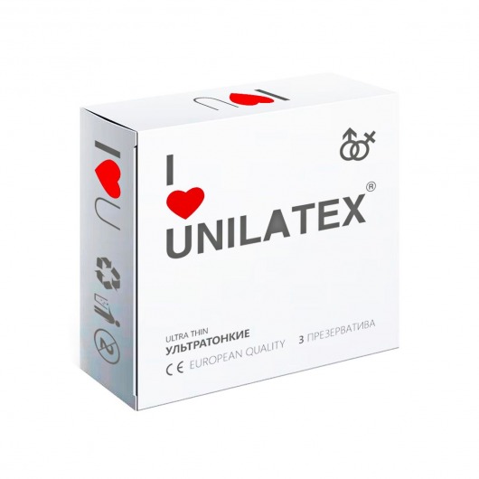 Ультратонкие презервативы Unilatex Ultra Thin - 3 шт. - Unilatex - купить с доставкой в Волгодонске