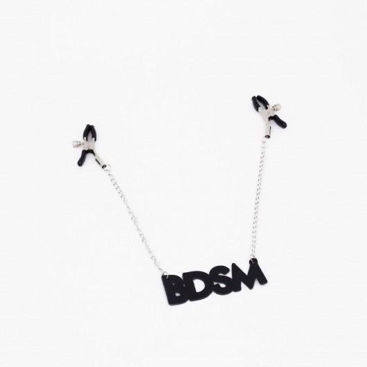 Зажимы на соски с кожаной подвеской BDSM - Crazy Handmade - купить с доставкой в Волгодонске